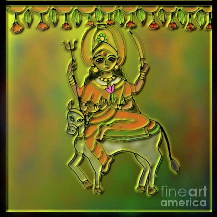 Ma Shailaputri Digital Art by Latha Gokuldas Panicker