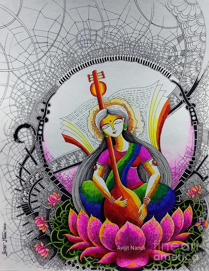 SaraSwati Drawing by Lauren Mad - Pixels-saigonsouth.com.vn