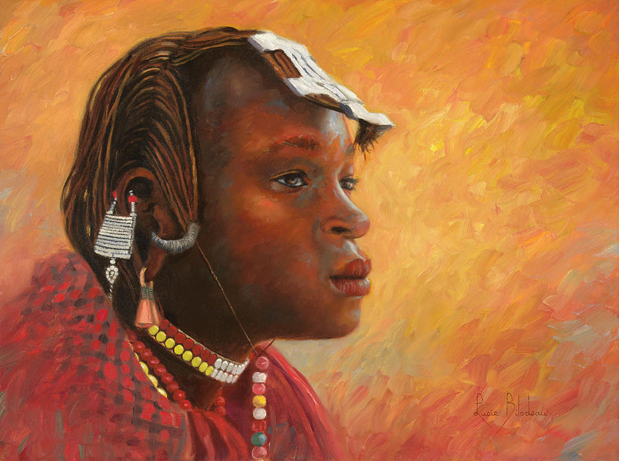 Maasai Painting - Maasai by Lucie Bilodeau