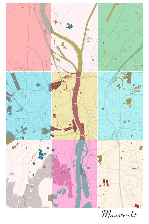 Maastricht Netherlands City Map Pop Art Digital Art By Dandi Studio Fine Art America