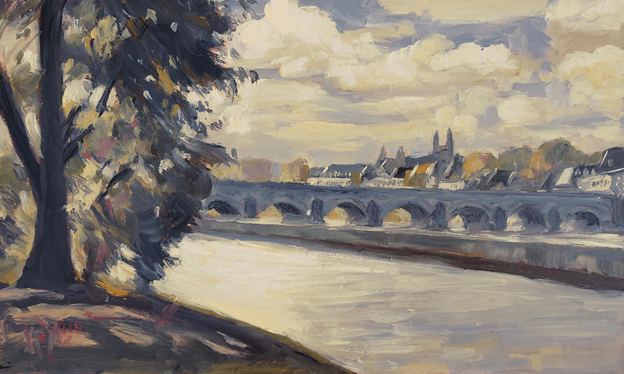Bridge Painting - Maastricht seen from Wyck by Nop Briex