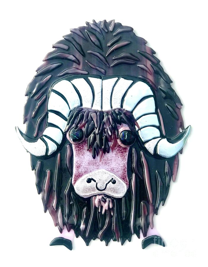 Mabel Musk Ox Glass Art by Margaret Donat