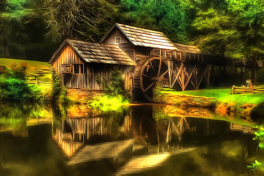 Mabry Mill Painting by Anthony M Davis