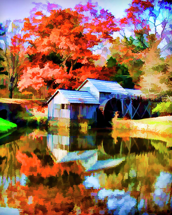 Mabry Mill Faux Painting Photograph by Bill Barber