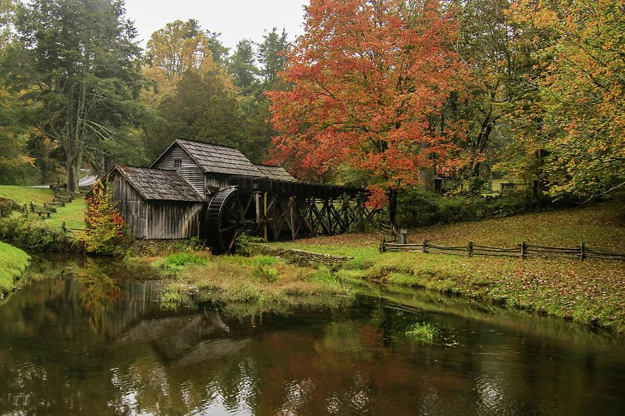 Mabry Mill in October Photograph by Deb Beausoleil