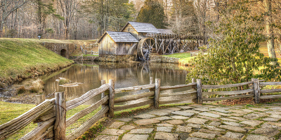 America Photograph - Mabry Mill Landscape Panorama - Virginia Blue Ridge Parkway by Gregory Ballos