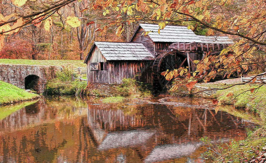 Mabry Mill With Reflections Photograph by Ola Allen