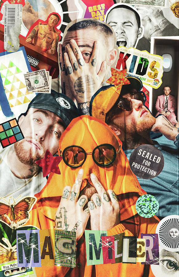 Mac Miller Collage Digital Art by Katya Silva