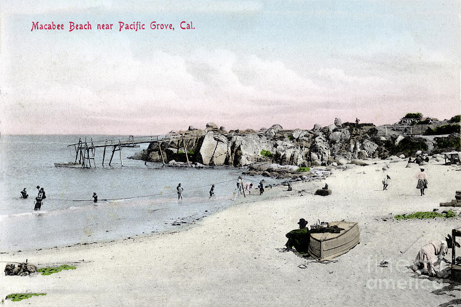 Pier Photograph - MaCabee Beach near Pacific Grove, Calif. Circa 1905 by Monterey County Historical Society