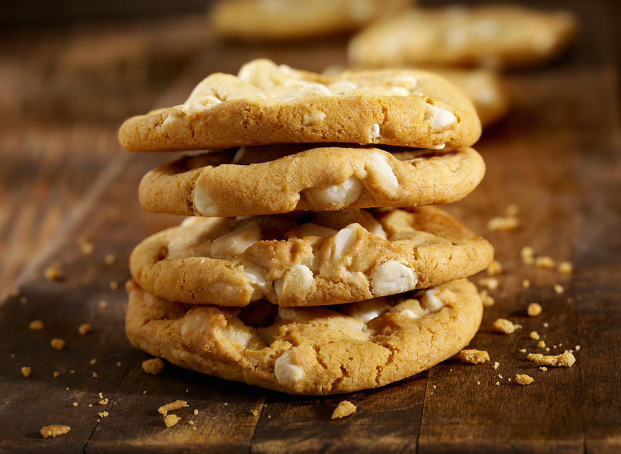 Macadamia Nut and White Chocolate Cookies Photograph by LauriPatterson