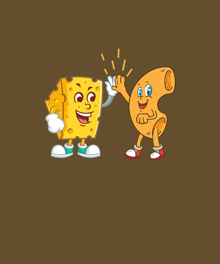 Macaroni and Cheese High 5 Funny Digital Art by Felix Pixels