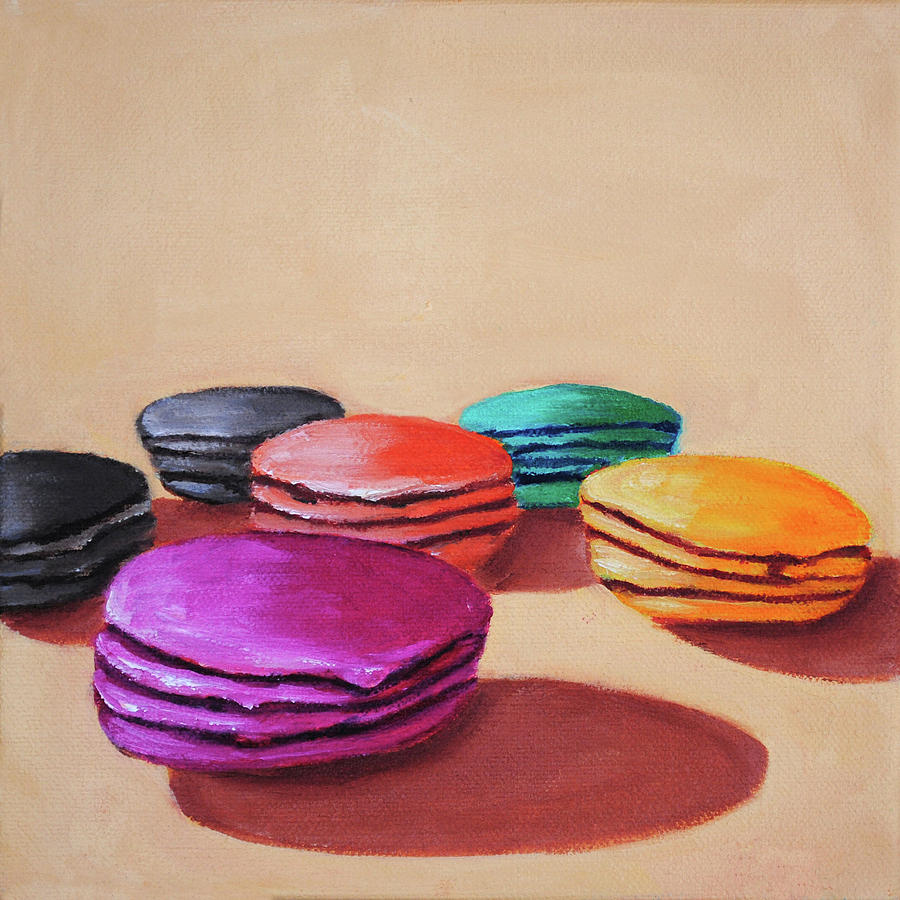 Cookie Painting - Macaroons 2 by Maureen Riesco