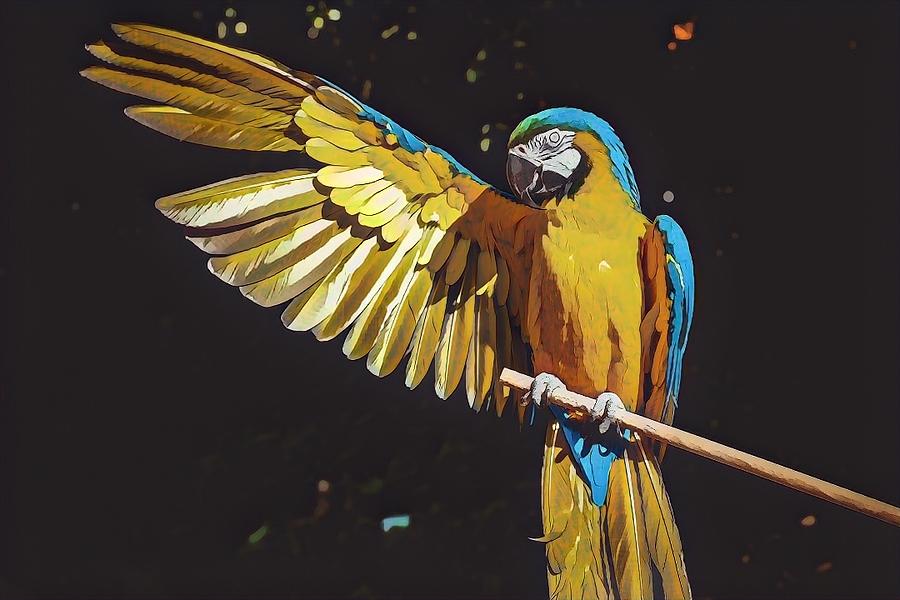 Macaw Digital Art - Macaw by Kobra Kryptic