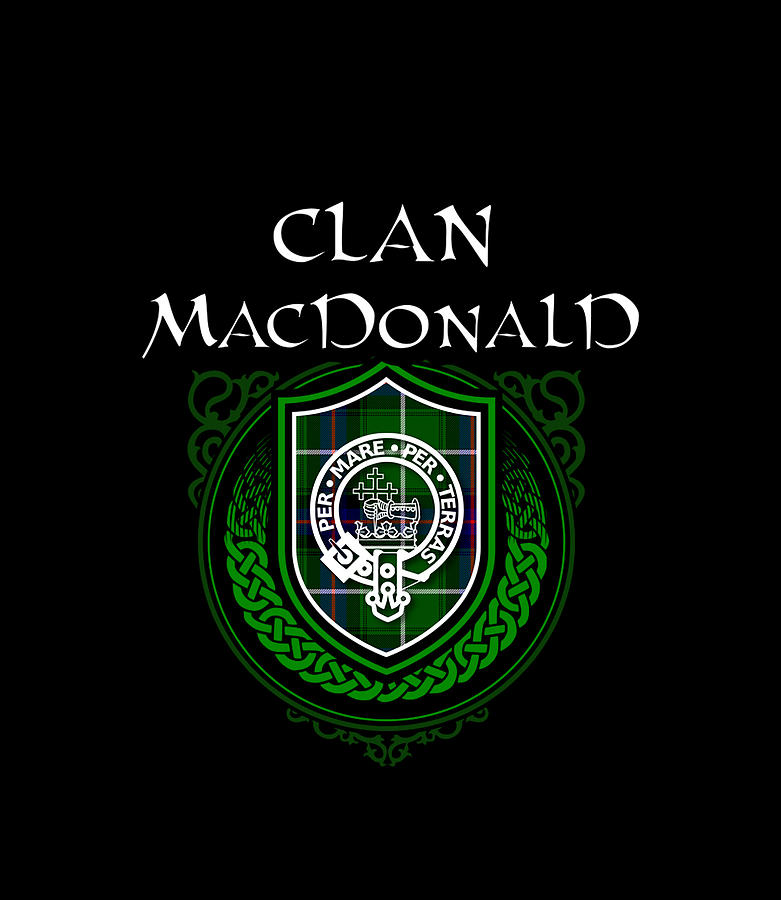 MacDonald Surname Scottish Clan Tartan Shield Badge Digital Art by Quynh Vo