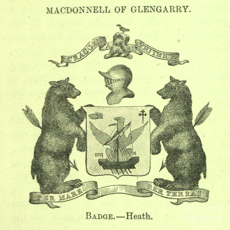 Macdonnell Of Glengarry Coat Of Arms Crest And Motto N3 Drawing By Historic Illustrations