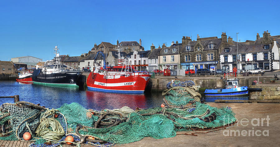 MacDuff Town Harbour and Fishing Boats Aberdeenshire Scotland Photograph by OBT Imaging