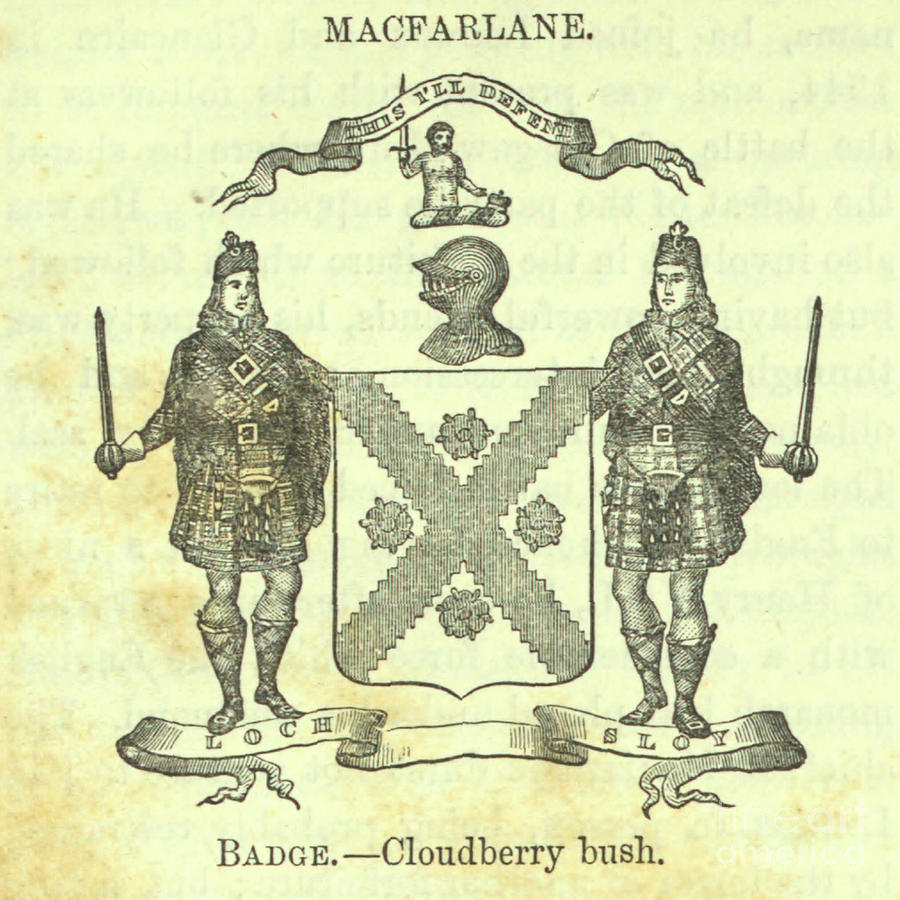 Macfarlane coat of arms, crest, and motto n3 Drawing by Historic ...