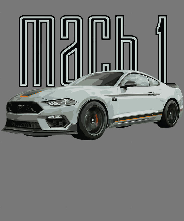 MACH 1 Mustang GT 5.0L V8 Performance Car Fighter Jet Gray Sticker ...