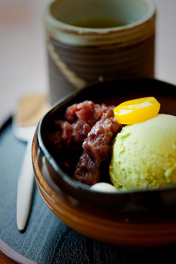 Macha ice cream and Adzuki beans Photograph by Christina Chen Macha ice cream and Adzuki beans Photograph by Christina Chen