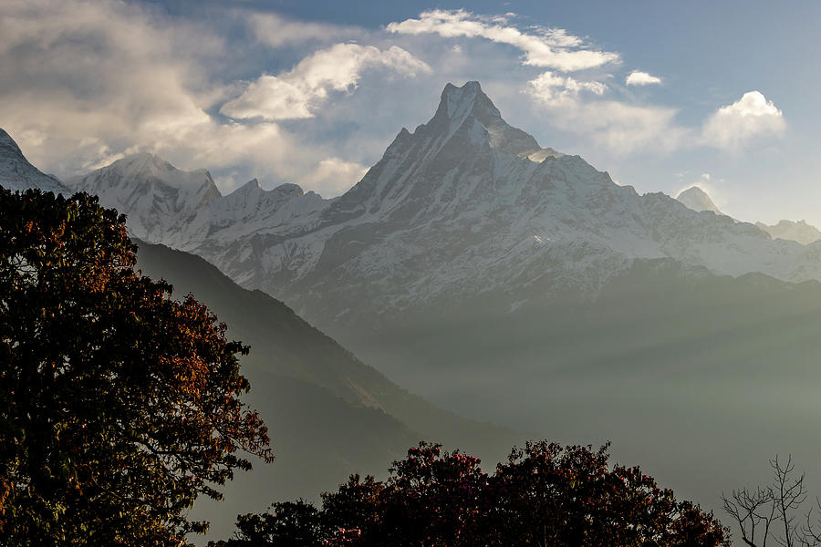Machapuchare, the Fishtail Mountain. Annapurna Massif. Photograph by Radek Kucharski