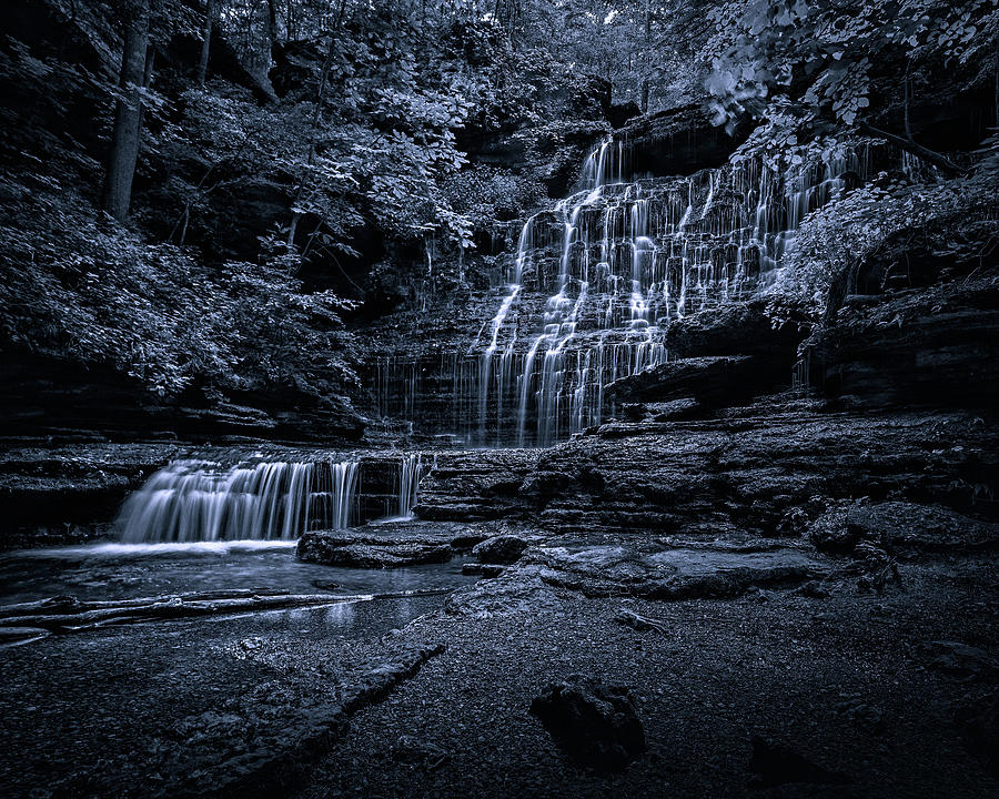 Machine Falls - Black and White Photograph by Mike Schaffner