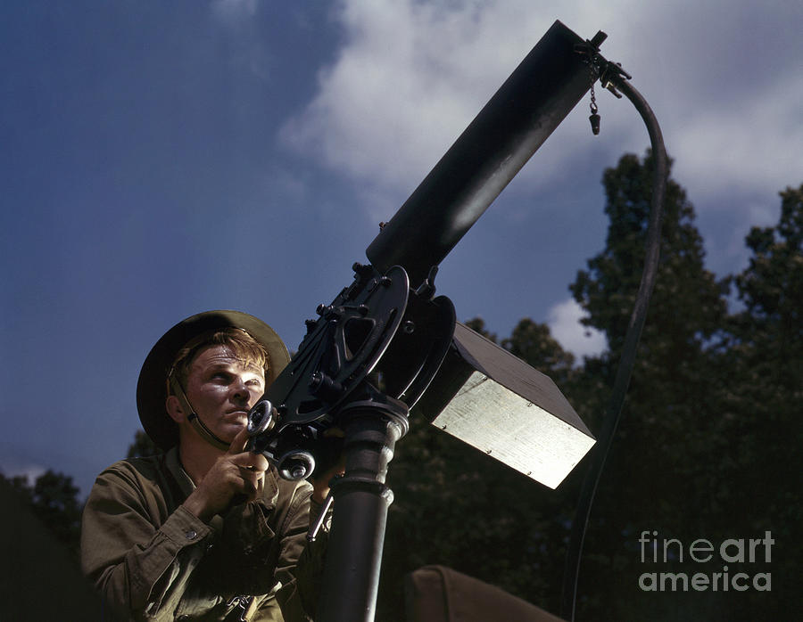 Machine Gunner, 1942 Photograph by Alfred T Palmer