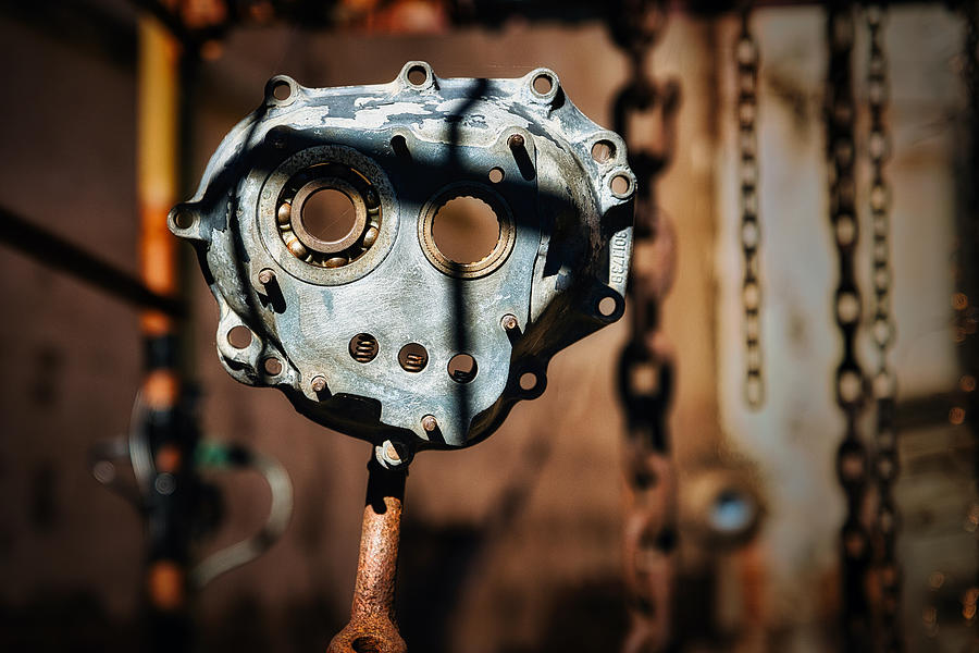 Machine Parts Sculpture Portrait Photograph by Stuart Litoff