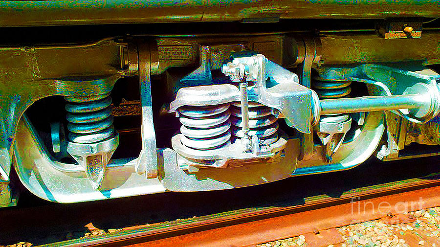 RAILROAD MACHINERY - Train Car Truck Wheel Assembly Digital Art by John and Sheri Cockrell