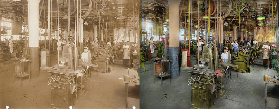 Machinist - American made parts 1931 - Side by Side Photograph by Mike Savad