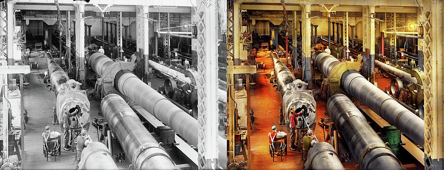 Machinist - Gun - Barrels of Excellence 1917 - Side by Side Photograph by Mike Savad