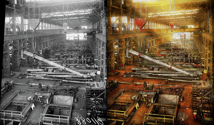 Machinist - Gun - Thats a lot of fire power 1936 - Side by Side Photograph by Mike Savad