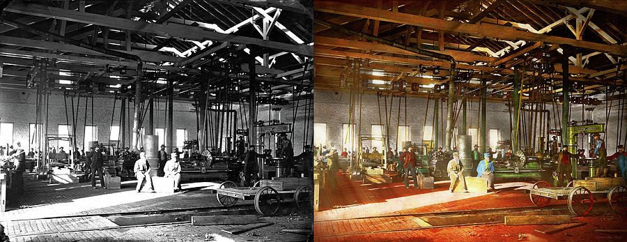 Machinist - Masters of the craft 1868 - Side by Side Photograph by Mike Savad