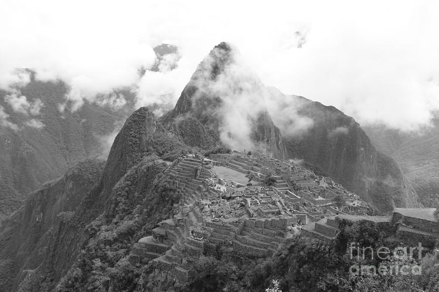 Machu Picchu Black And White Photograph By Michael Paskvan