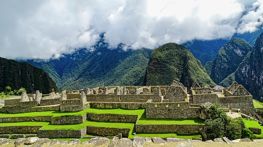 Mountain Photograph - Machu Picchu, Mountains and Clouds by Aydin Gulec