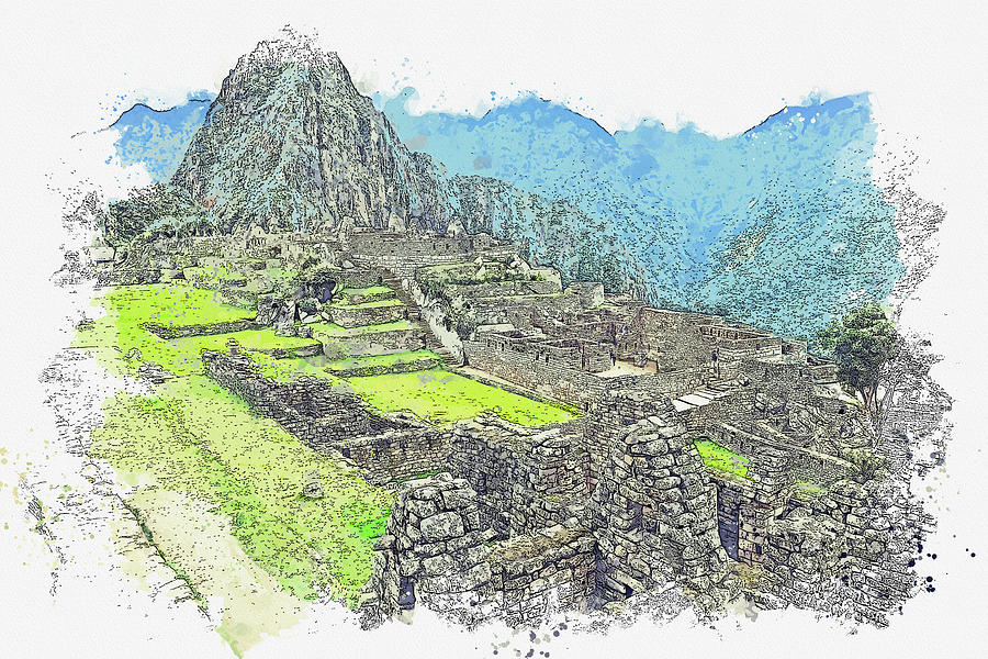 Machu Picchu Peru Incan Painting by Celestial Images - Fine Art America