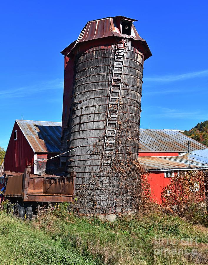 Barn Photograph - Mack Holding Up Silo by Steve Brown