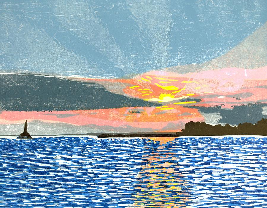 Mackinac Sunset Relief by Ben Bohnsack