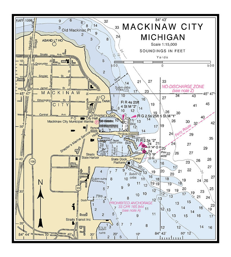 Mackinaw City Michigan, Noaa Chart 14881_6 Digital Art by Nautical Chartworks