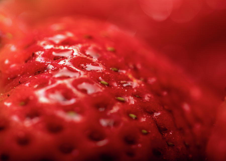 Macro Photography - Strawberry Photograph by Amelia Pearn