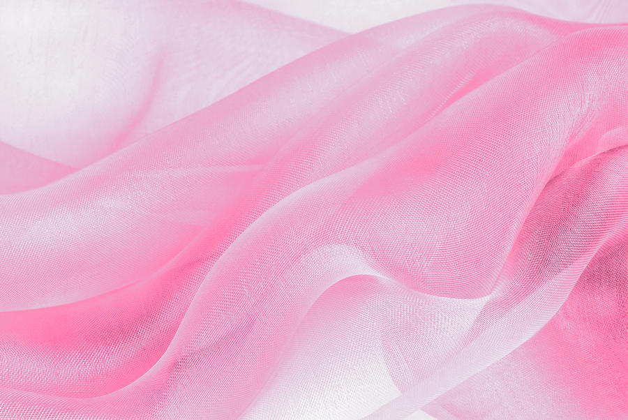 Macro wavy abstract organza fabric in pink color Photograph by Severija Kirilovaite