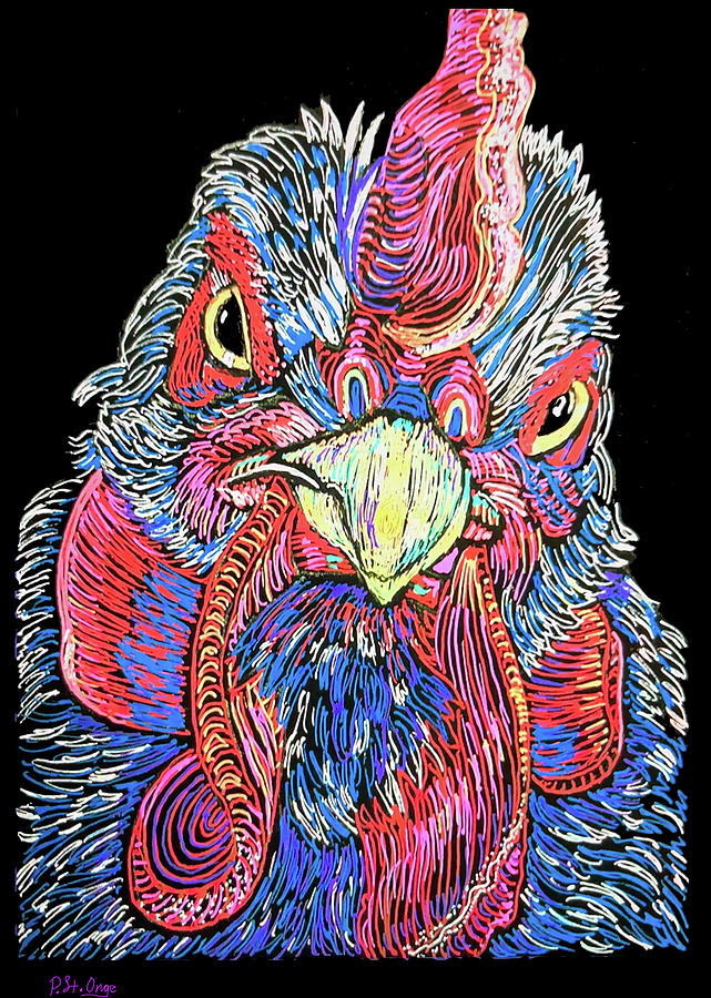 Mad Hen Drawing by Pat St Onge