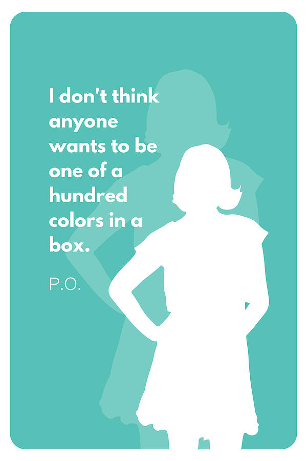 Mad Men Poster Peggy Olson Colorblock Quote  - One Of A Hundred Colors Drawing by Beautify My Walls