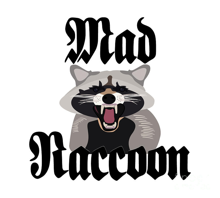 Mad Raccoon, Angry Raccoon,  Digital Art by David Millenheft