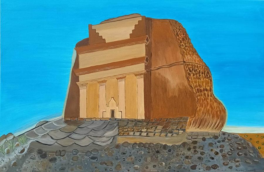 The archeological site -Mada en Saleh in Saudi Arabia Painting by Magdalena Frohnsdorff