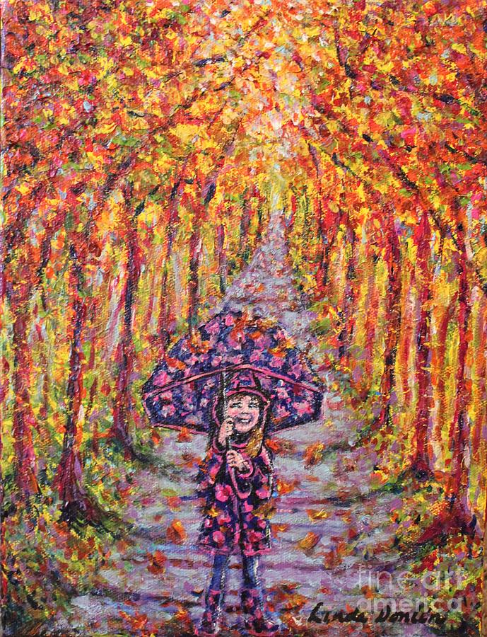 Madalyns Fall Walk Painting by Linda Donlin