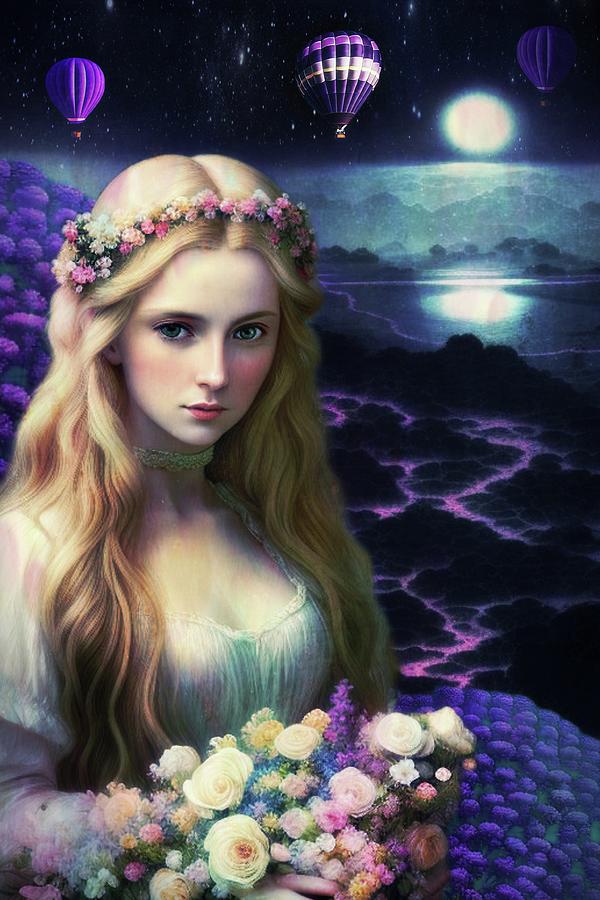 Madam of the Moonlight  Digital Art by Ally White