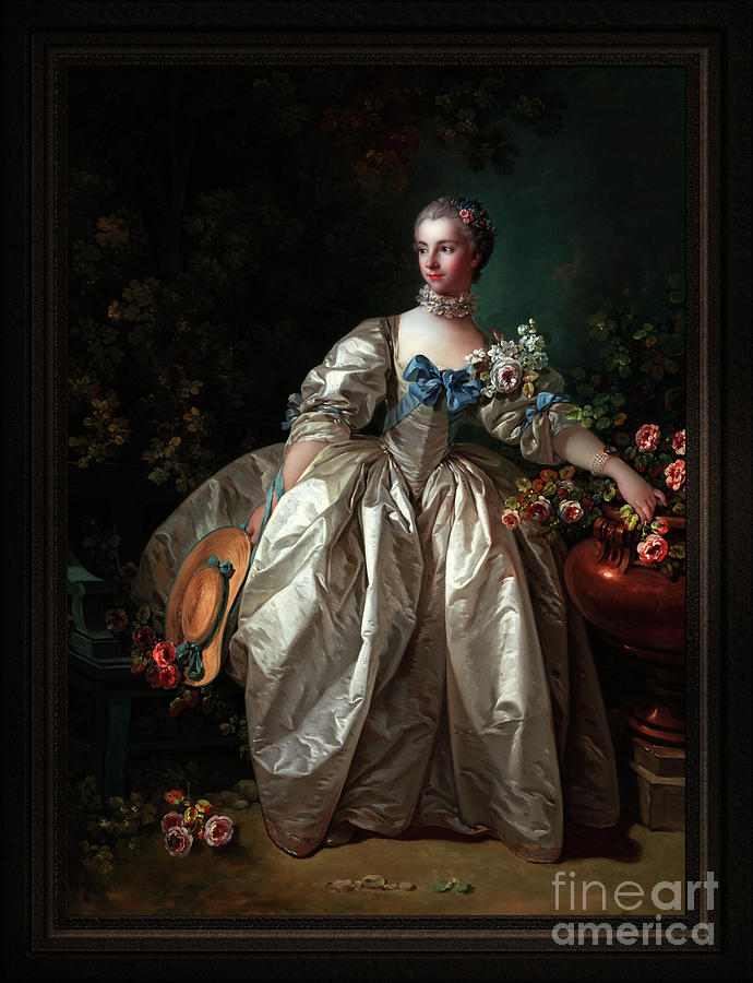 Madame Bergeret by Francois Boucher Classical Fine Art Reproduction Painting by Rolando Burbon