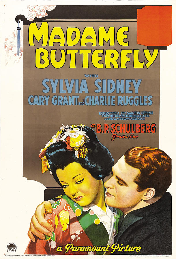 Cary Grant Mixed Media - Madame Butterfly - 1932 by Movie World Posters