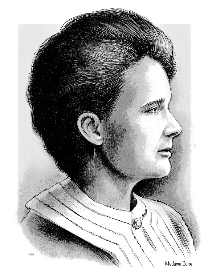 Madame Curie Drawing by Greg Joens