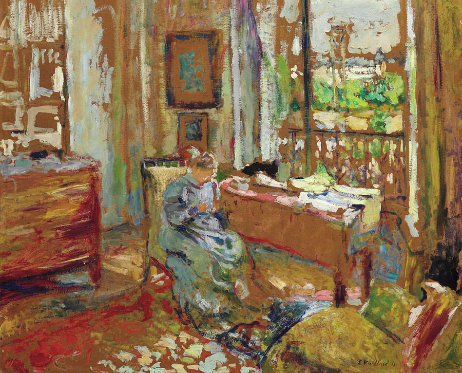 Madame Vuillard cousant rue de la Tour, dit L'Echafaudage Painting by ...